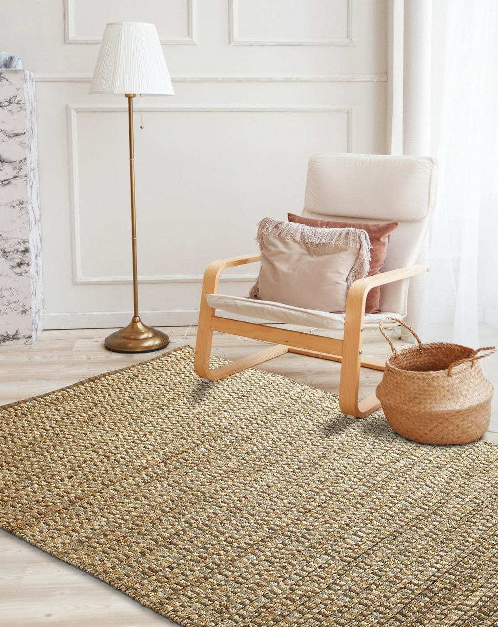 9' X 12' Tan Classic Interwoven Area Rug - Homeroots - Flyclothing LLC