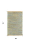 5' X 8' Multitoned Braided Jute Area Rug - Homeroots - Flyclothing LLC