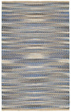 9' X 12' Round Navy and Tan Striated Area Rug - Homeroots - Flyclothing LLC