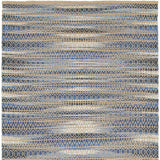 9' X 12' Round Navy and Tan Striated Area Rug - Homeroots - Flyclothing LLC