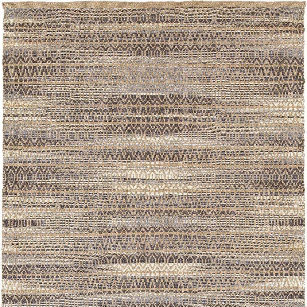 9' X 12' Gray and Tan Striated Runner Rug - Homeroots - Flyclothing LLC