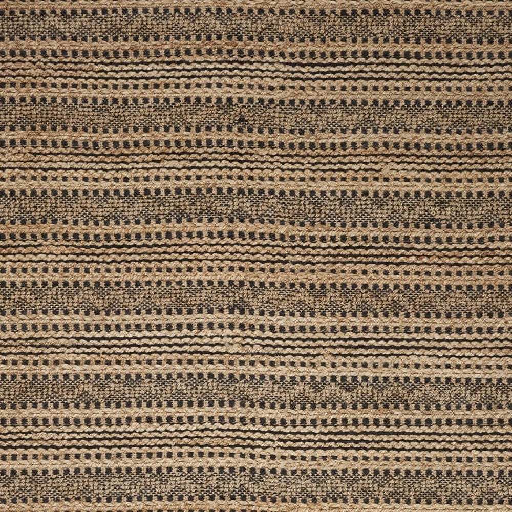 9' X 13' Tan and Black Intricate Striped Area Rug - Homeroots - Flyclothing LLC