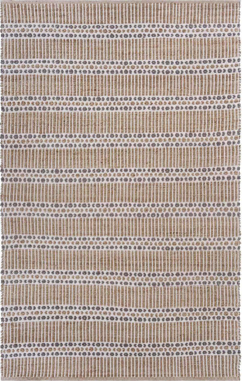 9' X 12' Tan and Gray Detailed Stripes Area Rug - Homeroots - Flyclothing LLC