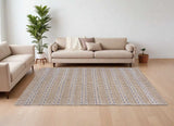 9' X 12' Tan and Gray Detailed Stripes Area Rug - Homeroots - Flyclothing LLC