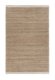 5' X 8' Tan and White Detailed Woven Area Rug - Homeroots - Flyclothing LLC