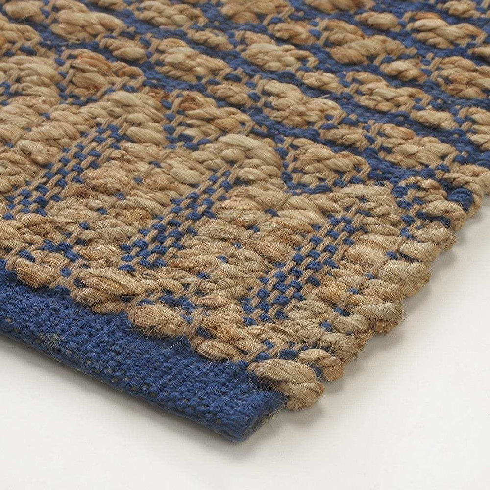 8' X 10' Tan and Blue Detailed Lattice Area Rug - Homeroots - Flyclothing LLC