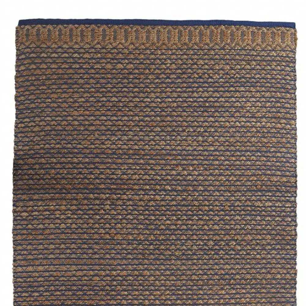 9' X 12' Tan and Blue Detailed Lattice Area Rug - Homeroots - Flyclothing LLC