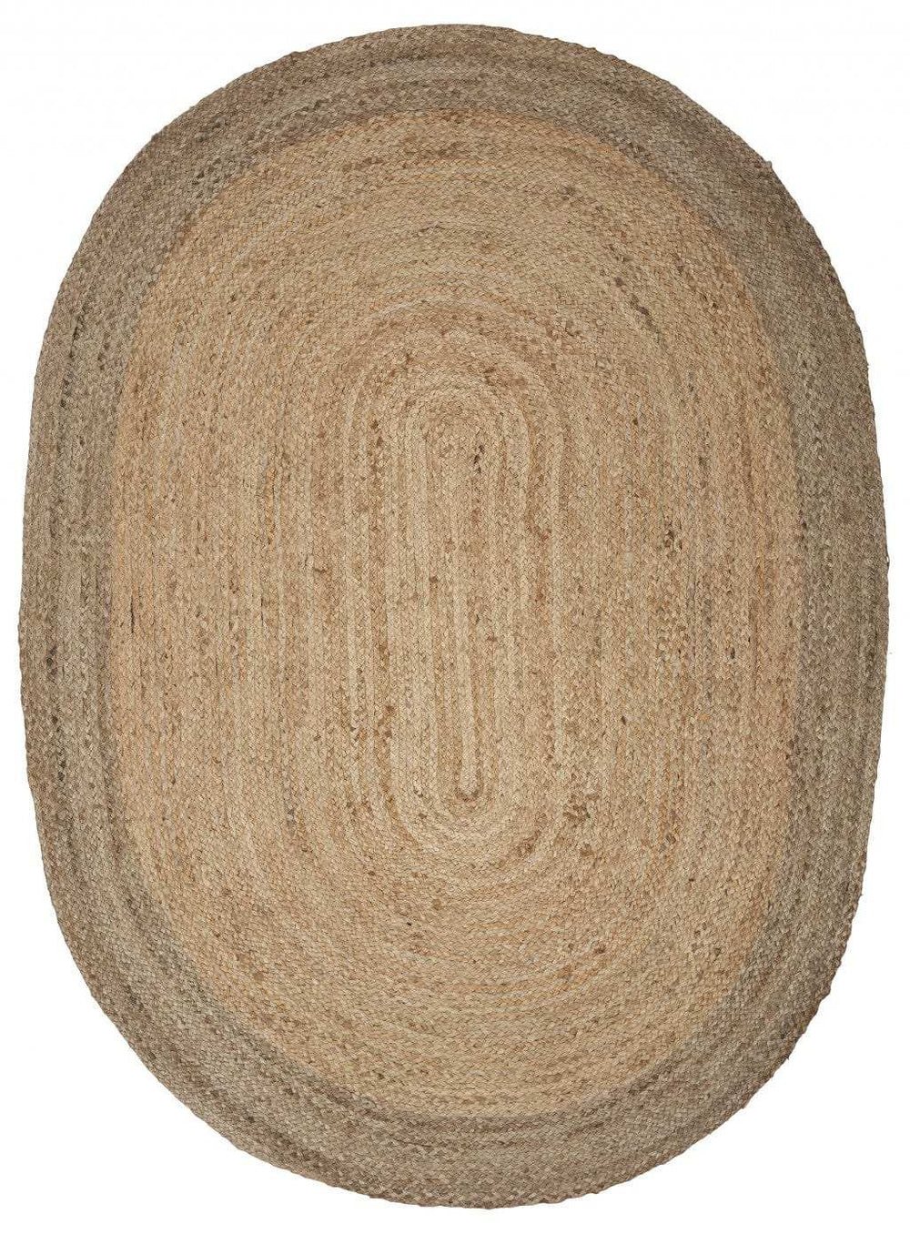 7' Natural Toned Oval Shaped Area Rug - Homeroots - Flyclothing LLC