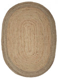 7' Natural Toned Oval Shaped Area Rug - Homeroots - Flyclothing LLC