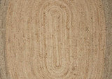 9’ Natural Toned Oval Shaped Area Rug - Homeroots - Flyclothing LLC