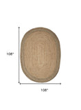 9’ Natural Toned Oval Shaped Area Rug - Homeroots - Flyclothing LLC