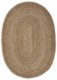 9’ Brown Oval Shaped Jute Area Rug - Homeroots - Flyclothing LLC