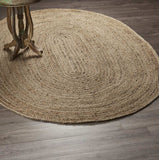 9’ Brown Oval Shaped Jute Area Rug - Homeroots - Flyclothing LLC