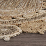 9' Natural Round Hand Braided Area Rug - Homeroots - Flyclothing LLC