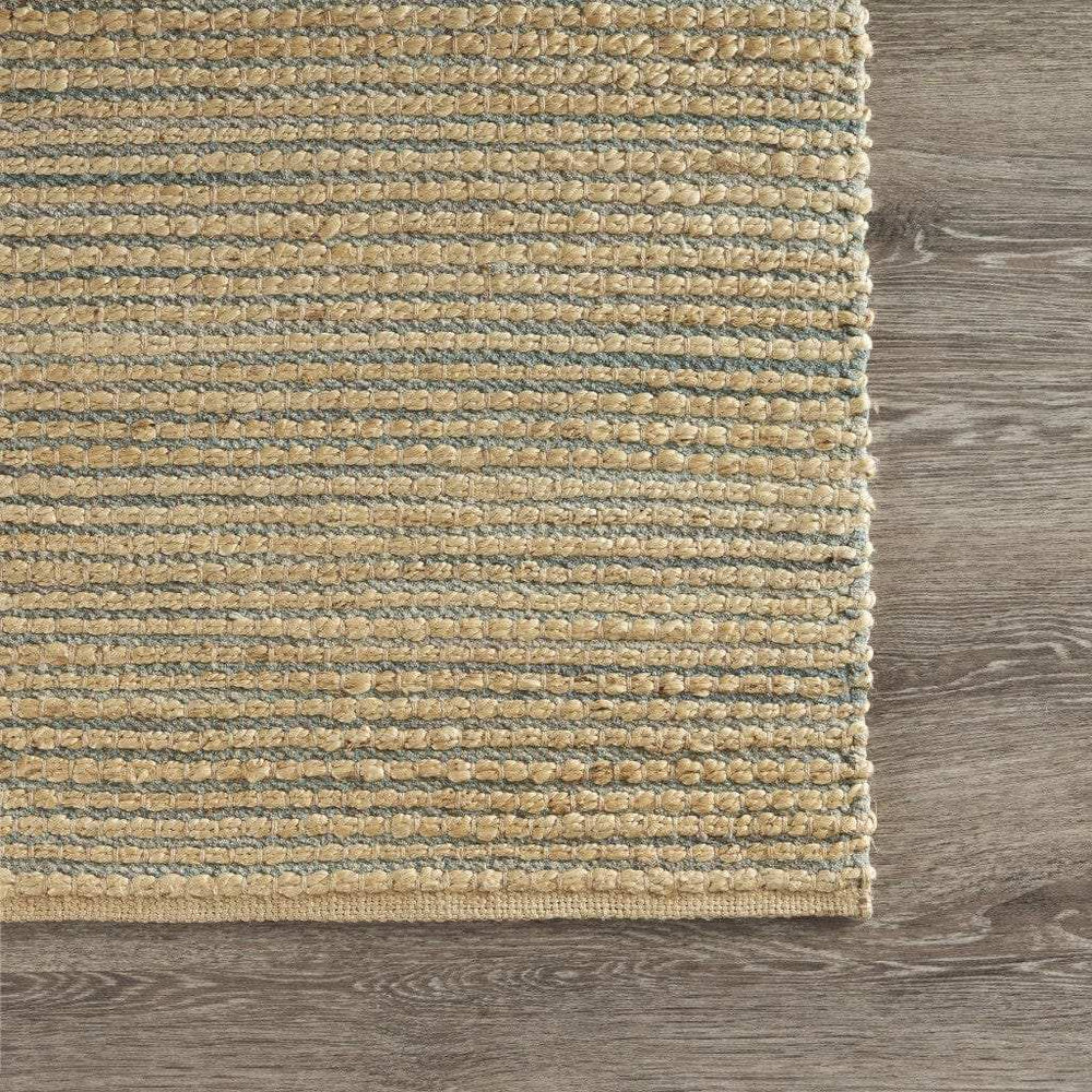 5' X 8' Tan and Blue Undertone Striated Area Rug - Homeroots - Flyclothing LLC
