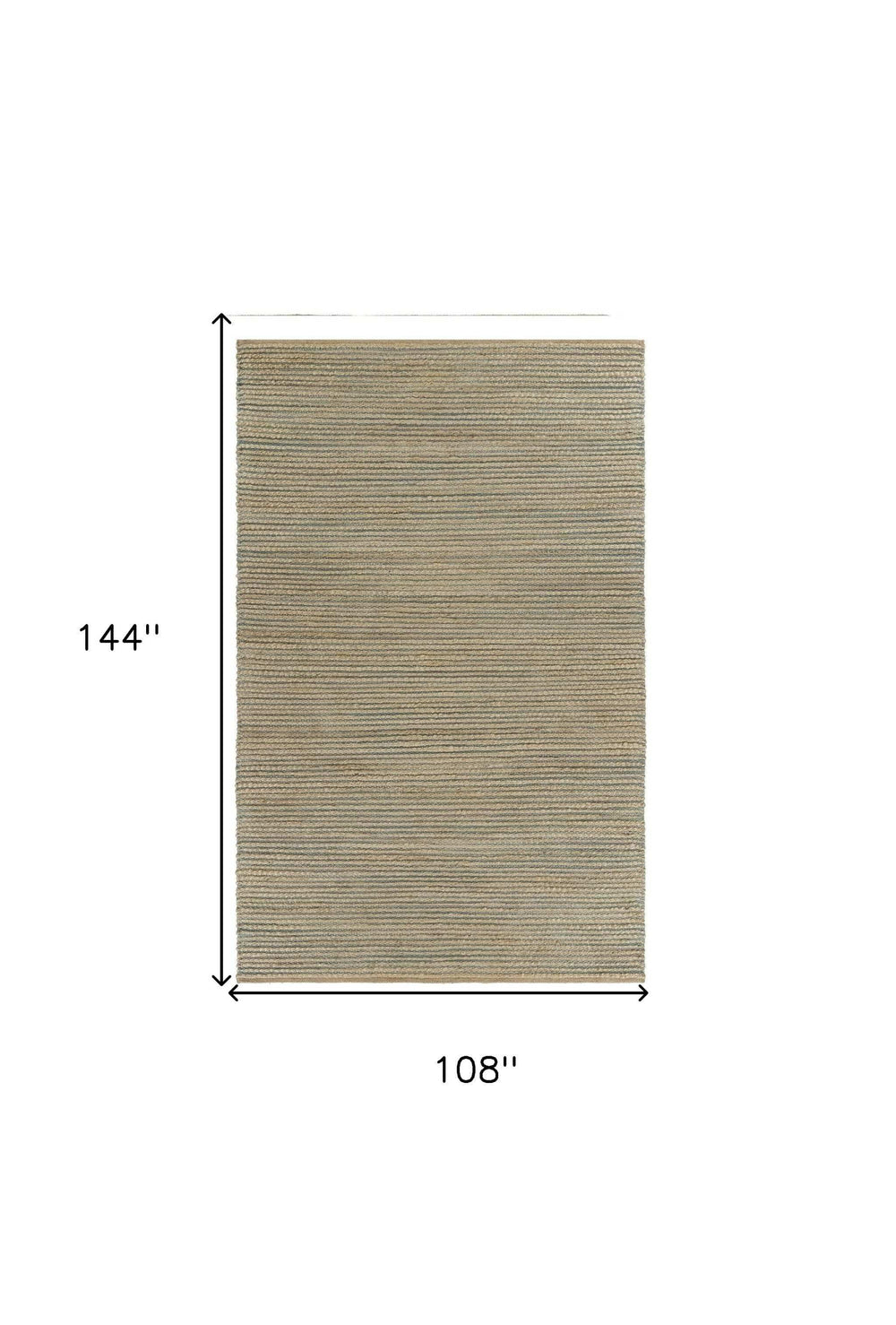 9' X 12' Tan and Blue Undertone Striated Area Rug - Homeroots - Flyclothing LLC