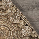 8’ Round Natural Coiled Area Rug - Homeroots - Flyclothing LLC
