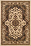 5' X 8' Black and Ivory Oriental Power Loom Area Rug - Homeroots - Flyclothing LLC