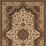 5' X 8' Black and Ivory Oriental Power Loom Area Rug - Homeroots - Flyclothing LLC