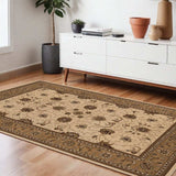4' X 6' Beige and Ivory Oriental Power Loom Area Rug - Homeroots - Flyclothing LLC