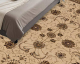 5' Beige and Ivory Round Oriental Power Loom Area Rug - Homeroots - Flyclothing LLC