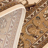 5' Beige and Ivory Round Oriental Power Loom Area Rug - Homeroots - Flyclothing LLC