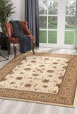 5' X 8' Beige and Ivory Oriental Power Loom Area Rug - Homeroots - Flyclothing LLC