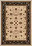 5' X 8' Black and Ivory Oriental Power Loom Area Rug - Homeroots - Flyclothing LLC