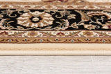 5' X 8' Black and Ivory Oriental Power Loom Area Rug - Homeroots - Flyclothing LLC