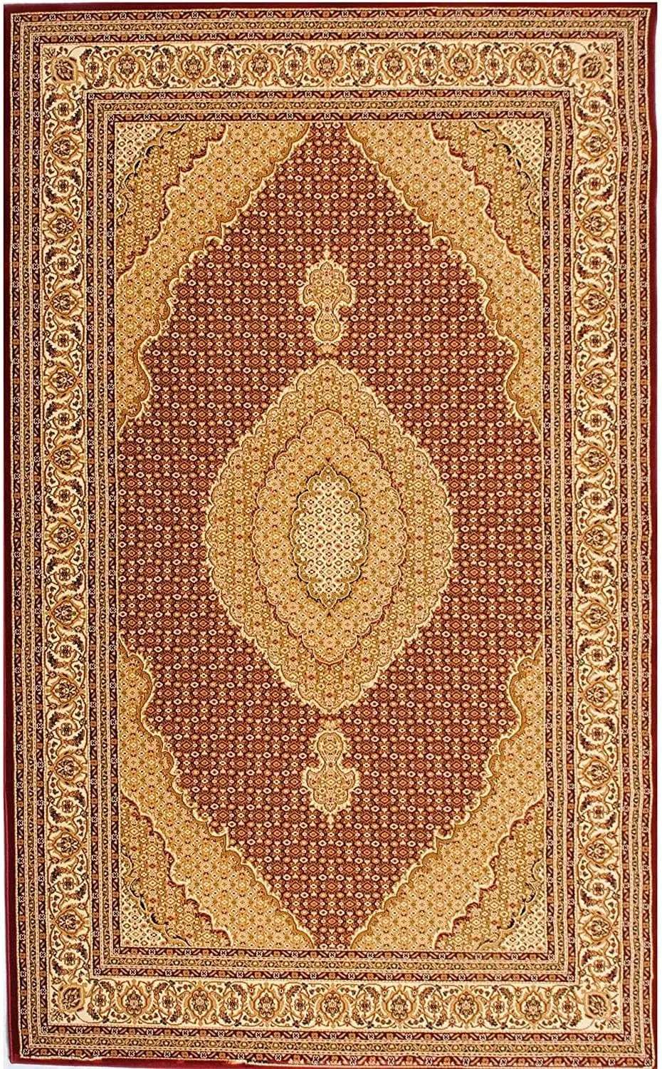 10' Runner Red and Beige Oriental Power Loom Runner Rug - Homeroots - Flyclothing LLC