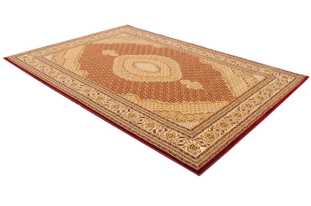 20' Runner Red and Beige Oriental Power Loom Runner Rug - Homeroots - Flyclothing LLC