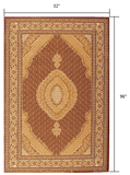 8' Runner Red and Beige Oriental Power Loom Runner Rug - Homeroots - Flyclothing LLC