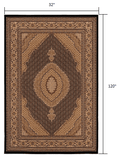 10' Runner Beige and Black Medallion Power Loom Runner Rug - Homeroots - Flyclothing LLC