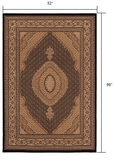 8' Runner Beige and Black Medallion Power Loom Runner Rug - Homeroots - Flyclothing LLC