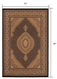 5' X 8' Beige and Black Medallion Power Loom Area Rug - Homeroots - Flyclothing LLC