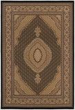 7' X 9' Beige and Black Medallion Power Loom Area Rug - Homeroots - Flyclothing LLC
