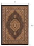 7' X 9' Beige and Black Medallion Power Loom Area Rug - Homeroots - Flyclothing LLC