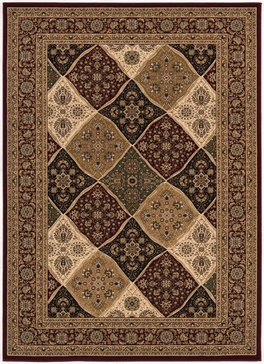 5' X 8' Red and Beige Oriental Power Loom Area Rug - Homeroots - Flyclothing LLC