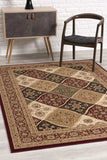 7' X 9' Red and Beige Oriental Power Loom Area Rug - Homeroots - Flyclothing LLC