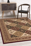 8' X 11' Red and Beige Oriental Power Loom Area Rug - Homeroots - Flyclothing LLC