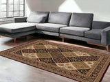 8' X 11' Red and Beige Oriental Power Loom Area Rug - Homeroots - Flyclothing LLC