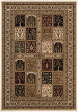 5' X 8' Beige and Black Oriental Power Loom Area Rug - Homeroots - Flyclothing LLC