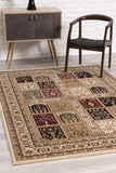 5' X 8' Beige and Black Oriental Power Loom Area Rug - Homeroots - Flyclothing LLC