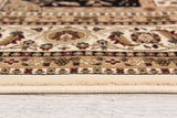 5' X 8' Beige and Black Oriental Power Loom Area Rug - Homeroots - Flyclothing LLC