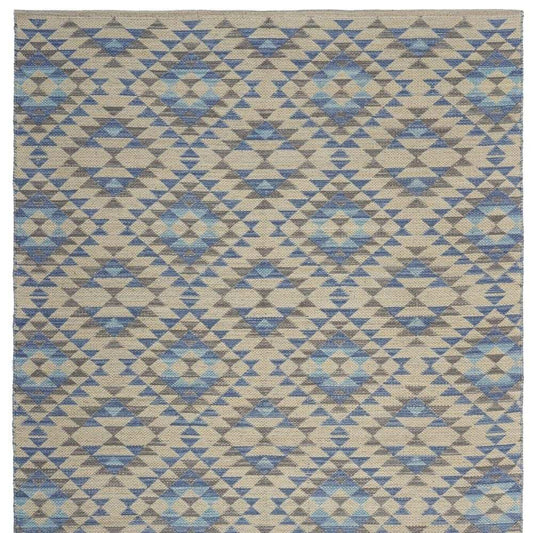 5' X 7' Blue Decorative Lattice Area Rug - Homeroots - Flyclothing LLC