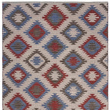 3' x 5' Red and Blue Geometric Diamonds Area Rug - Homeroots - Flyclothing LLC