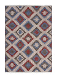 3' x 5' Red and Blue Geometric Diamonds Area Rug - Homeroots - Flyclothing LLC