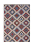 5' X 7' Red and Blue Geometric Diamonds Area Rug - Homeroots - Flyclothing LLC