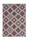 5' X 7' Red and Blue Geometric Diamonds Area Rug - Homeroots - Flyclothing LLC