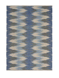 5' X 7' Blue and Cream Ikat Pattern Area Rug - Homeroots - Flyclothing LLC